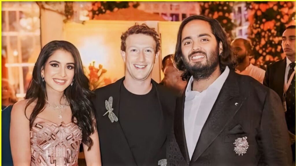 Mark Zuckerberg With ANANT AMBANI AND RADHIKA MERCHANT 